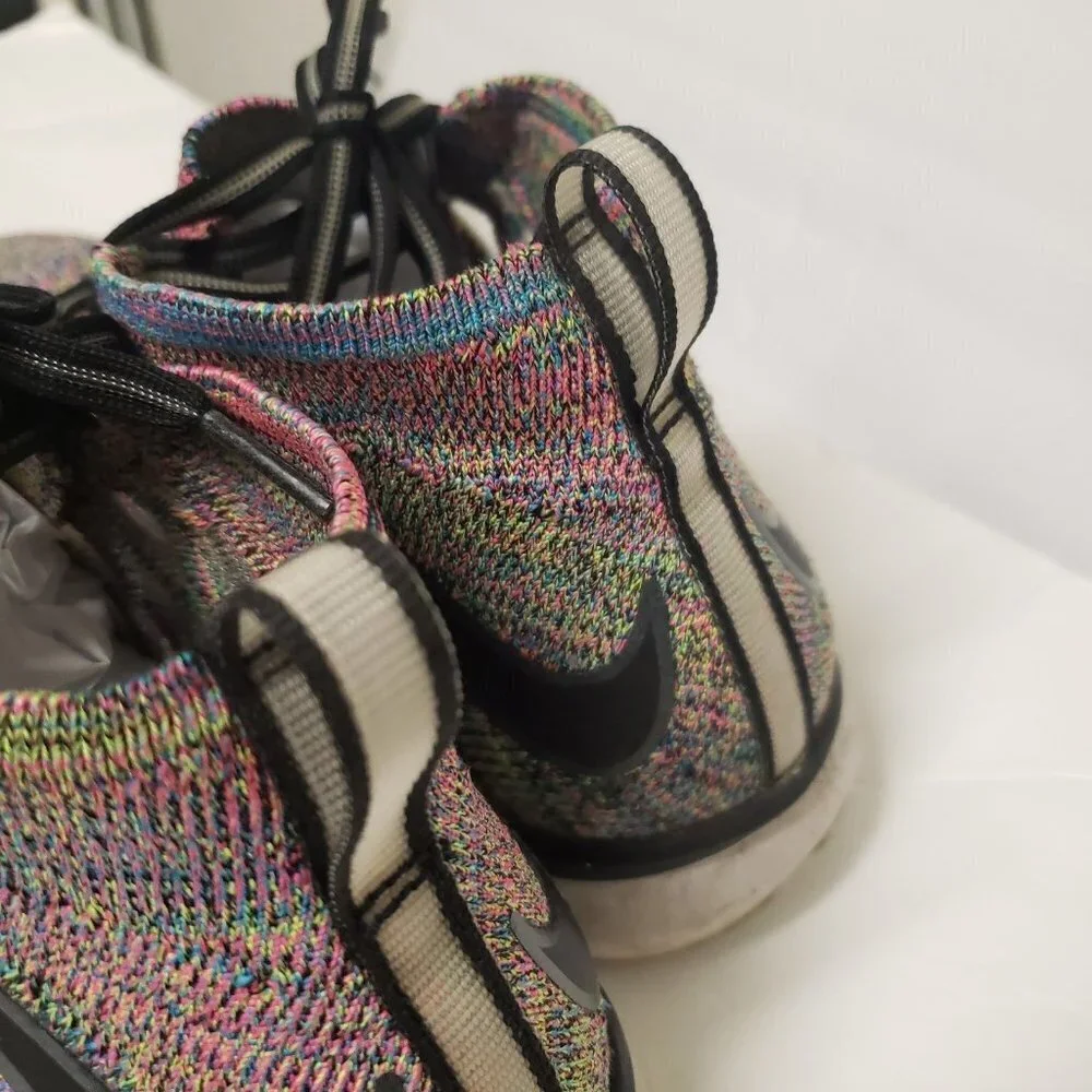 Nike Train sz 7 Ultrafast Flyknit Volt multi colors pink blue white Mens